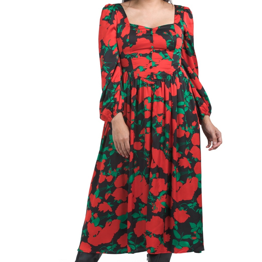 IVY CITY CO long sleeve v-waist dress size 10 NWT